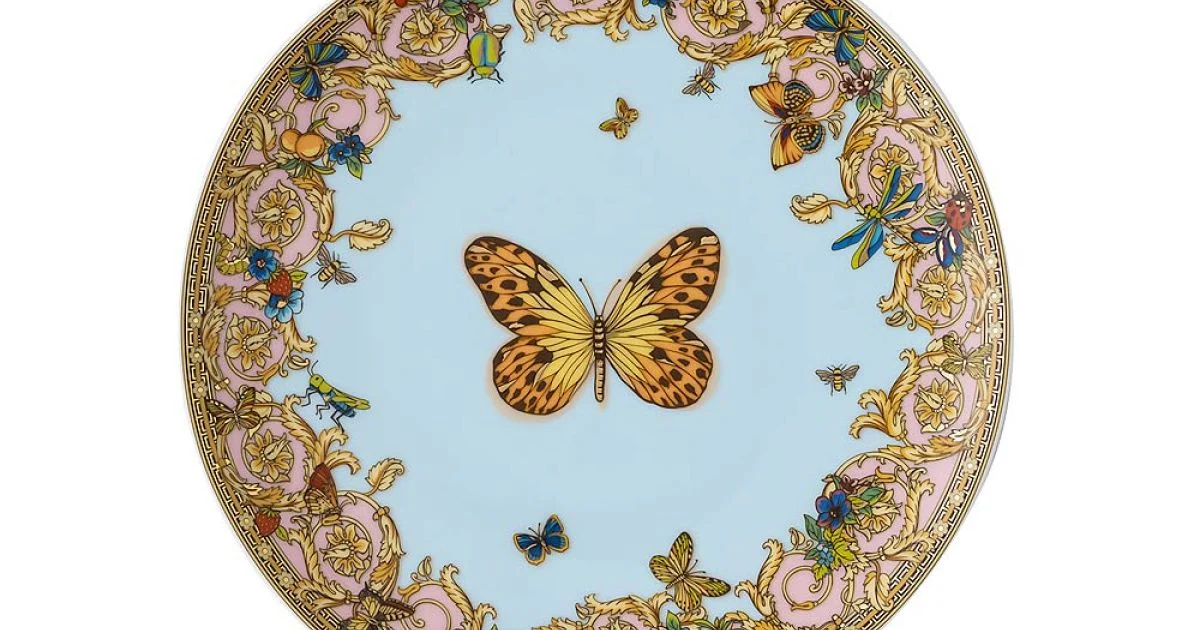 Rosenthal Versace Le Jardin 4 Piatti Piani Diametro 17 cm in Porcellana - Jardin