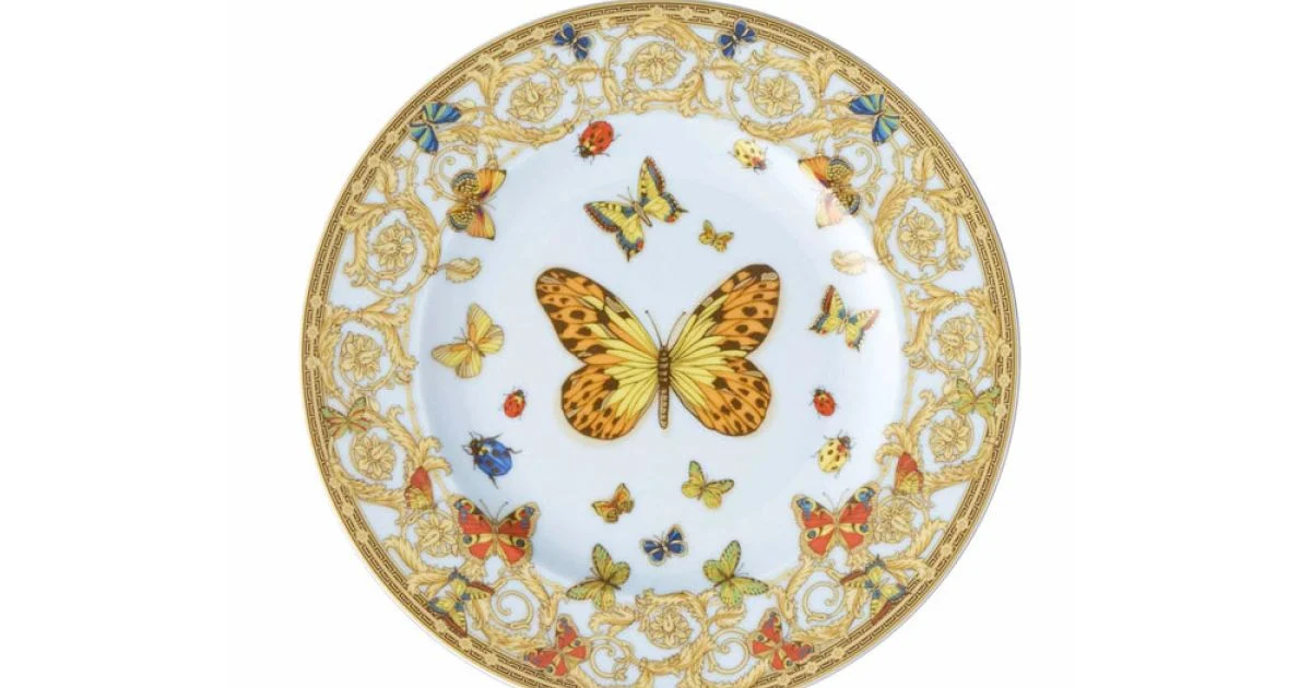 Rosenthal Versace Le Jardin 4 Piatti Piani Diametro 18 cm in Porcellana - Jardin