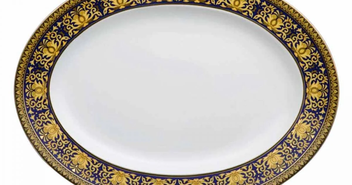 Rosenthal Versace Medusa Blue Piatto ovale 40cm di design porcellana