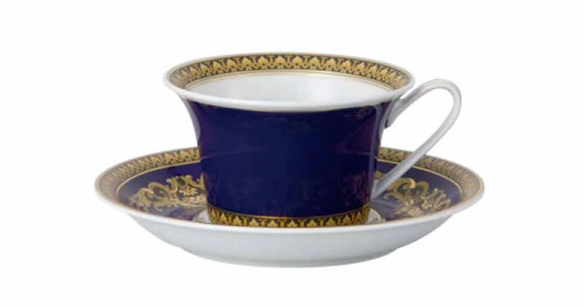 Rosenthal Versace Medusa Blue Tazza da tè di moderno design porcellana