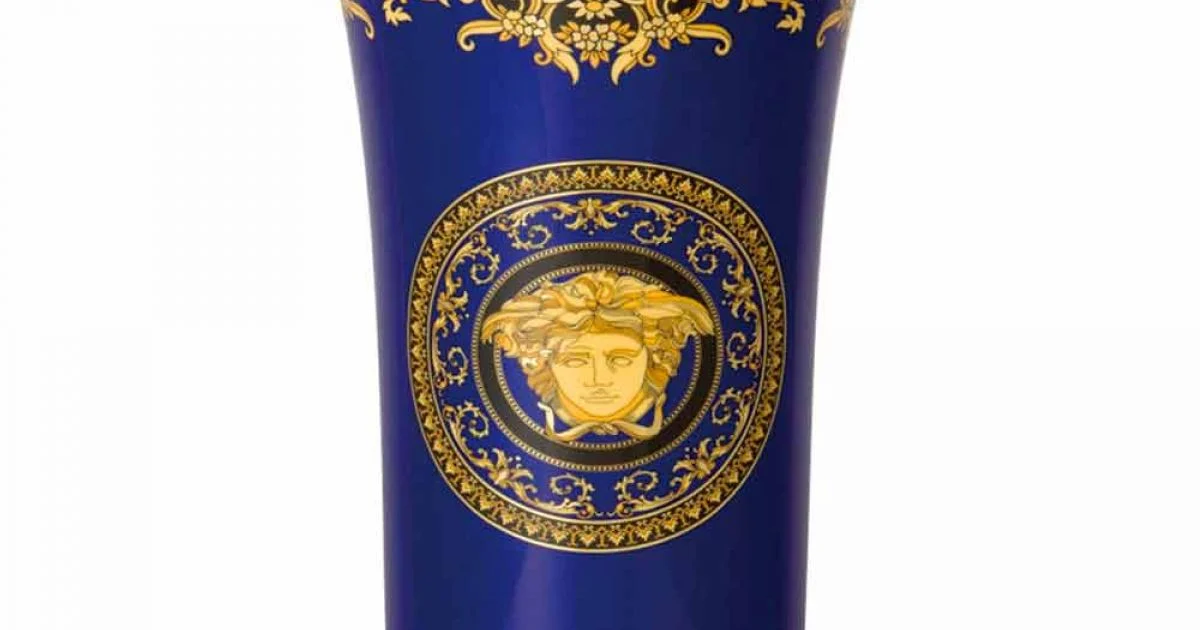 Rosenthal Versace Medusa Blue Vaso di moderno design porcellana 34cm