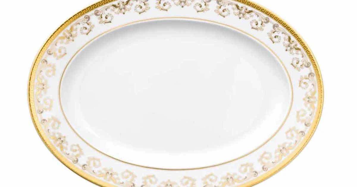 Rosenthal Versace Medusa Gala Gold Piatto ovale design 34cm porcellana