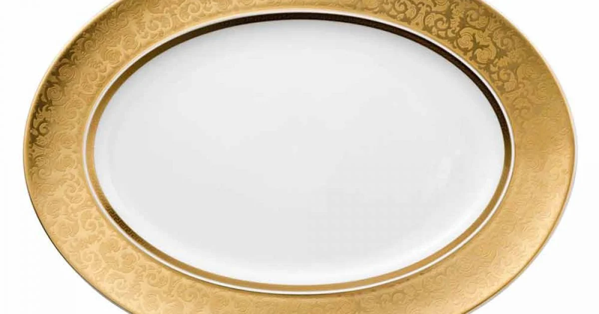 Rosenthal Versace Medusa Gala Gold Piatto ovale design 40cm porcellana