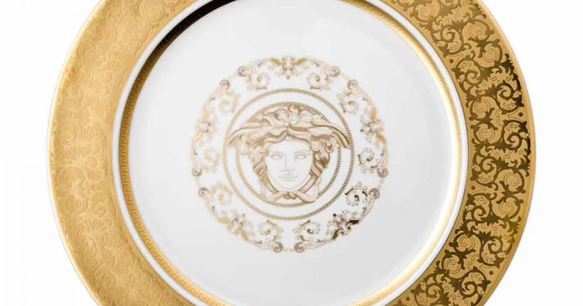 Rosenthal Versace Medusa Gala Gold Piatto segnaposto 30cm porcellana