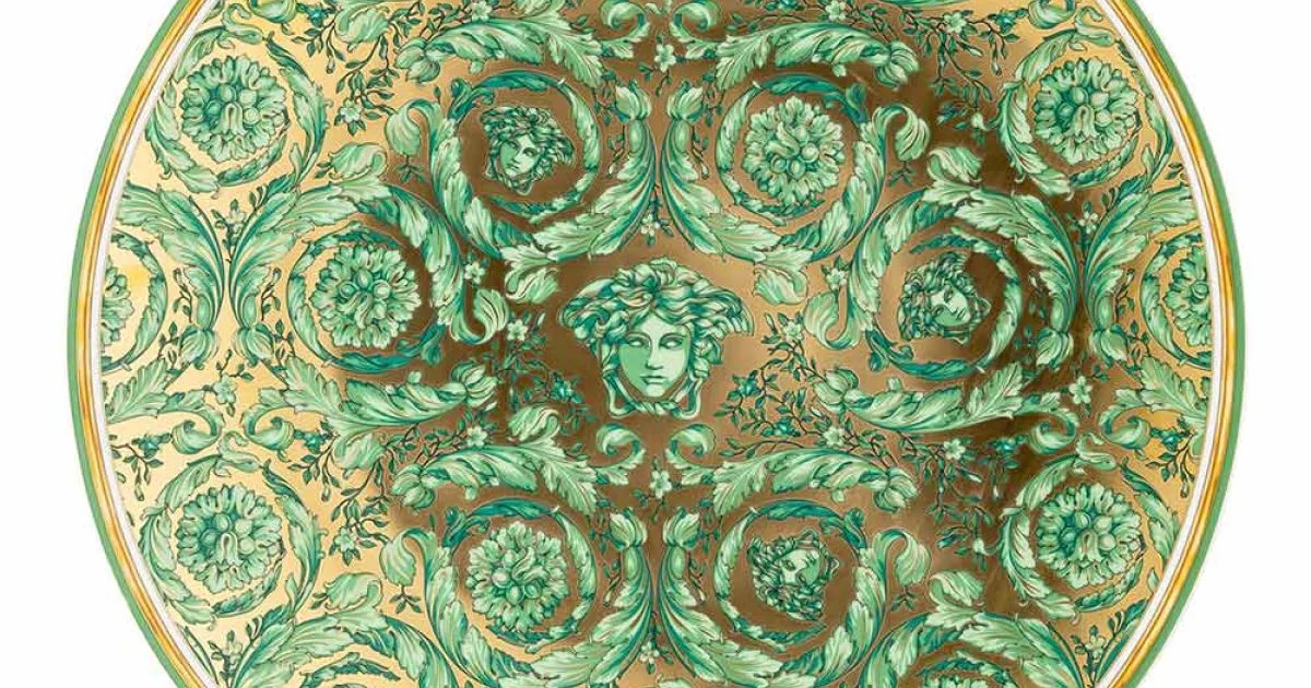 Rosenthal Versace Medusa Garland Green Piatto di Natale 33 cm - Christmas