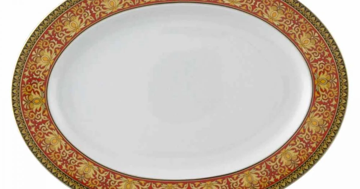 Rosenthal Versace Medusa Rosso Piatto ovale 40cm di design porcellana