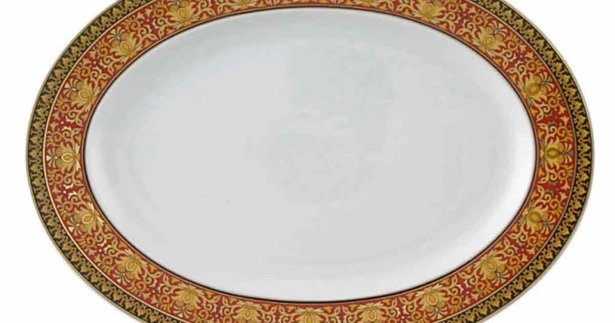 Rosenthal Versace Medusa Rosso Piatto ovale di design in porcellana