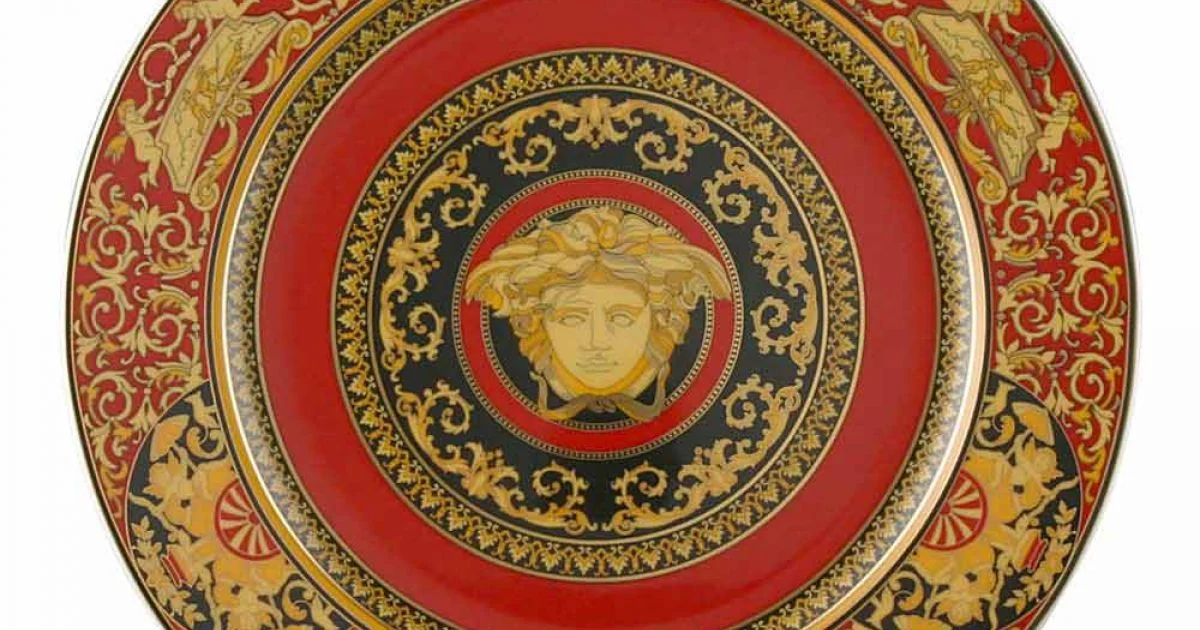 Rosenthal Versace Medusa Rosso Piatto segnaposto 30cm in porcellana