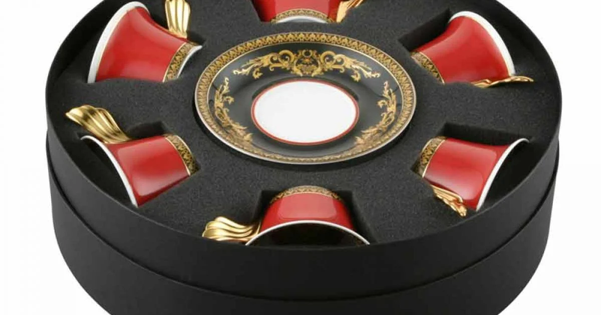 Rosenthal Versace Medusa Rosso set tazze da tè 6 pezzi in porcellana
