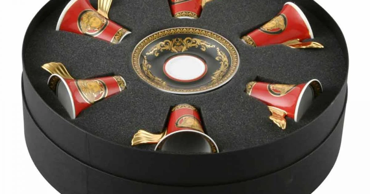 Rosenthal Versace Medusa Rosso set tazzine espresso in porcellana 6 pz