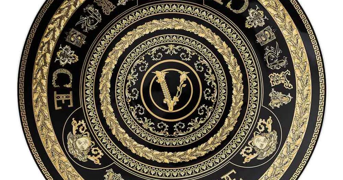 Rosenthal Versace Virtus Gala Piatto Segnaposto Diametro 33 cm in Porcellana - Barocco