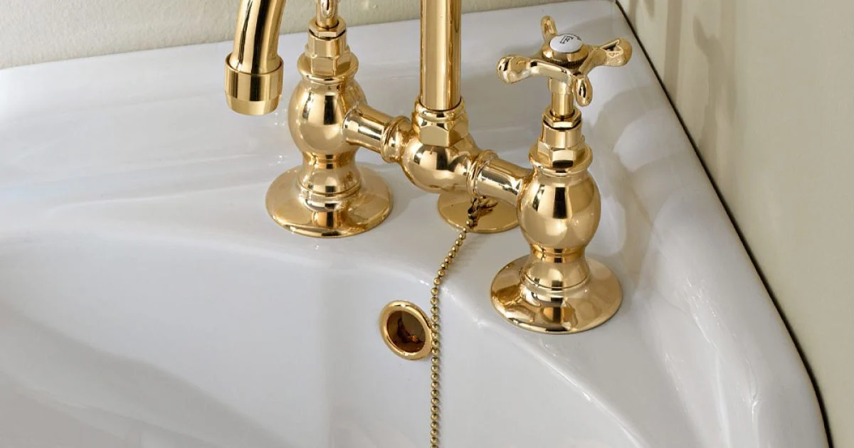 Rubinetteria a Ponte per Lavabo in Ottone Artigianale Classico - Fioretta