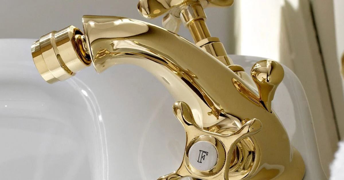Rubinetto Monoforo per Bidet in Ottone Maniglie a Farfalla Classico - Fioretta