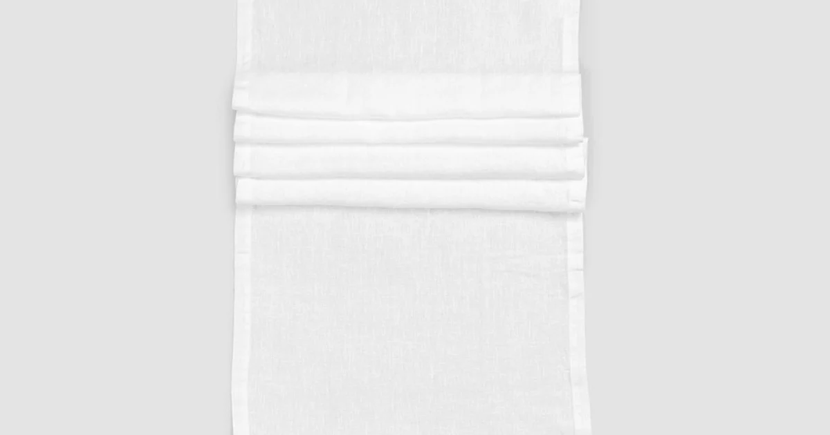 Runner in Lino con Pizzo Bianco da Tavolo - Farnese