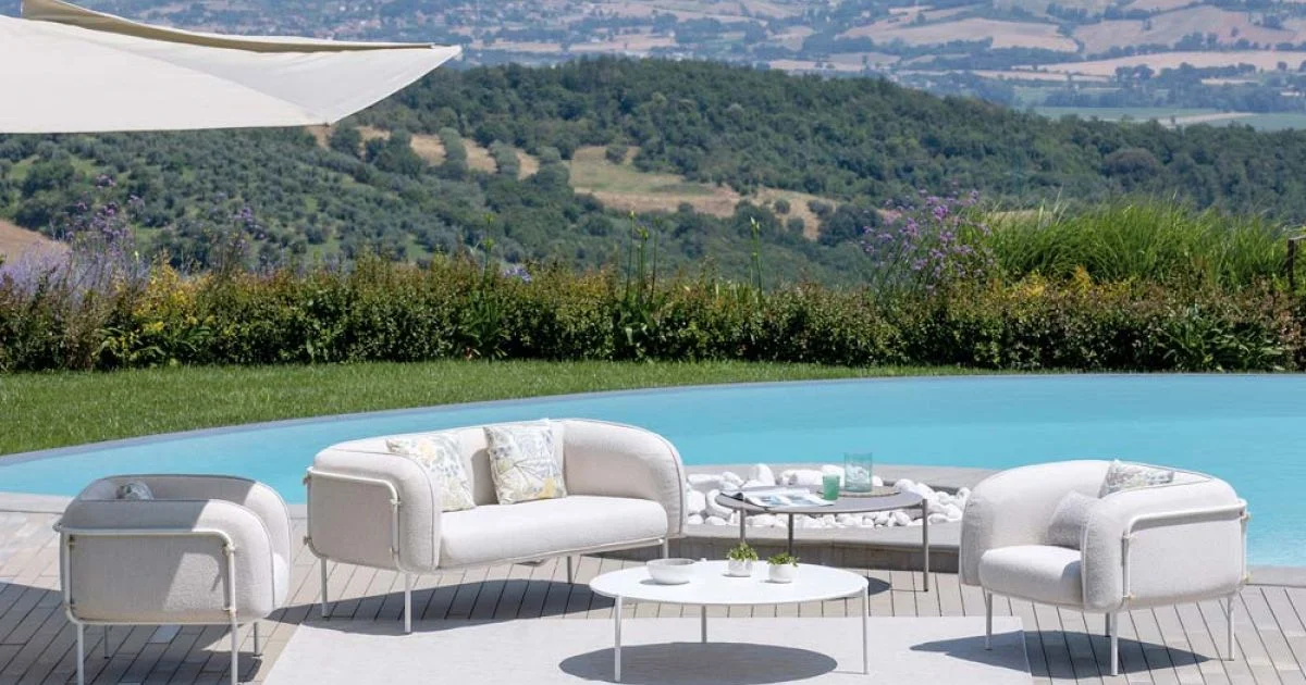 Salotto da Giardino con 1 Divano e 2 Poltrone Made in Italy - Fioriera