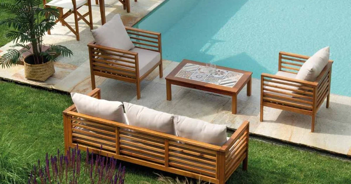 Salotto da Giardino in Legno di Acacia Oliata Colore Naturale - Tecnica