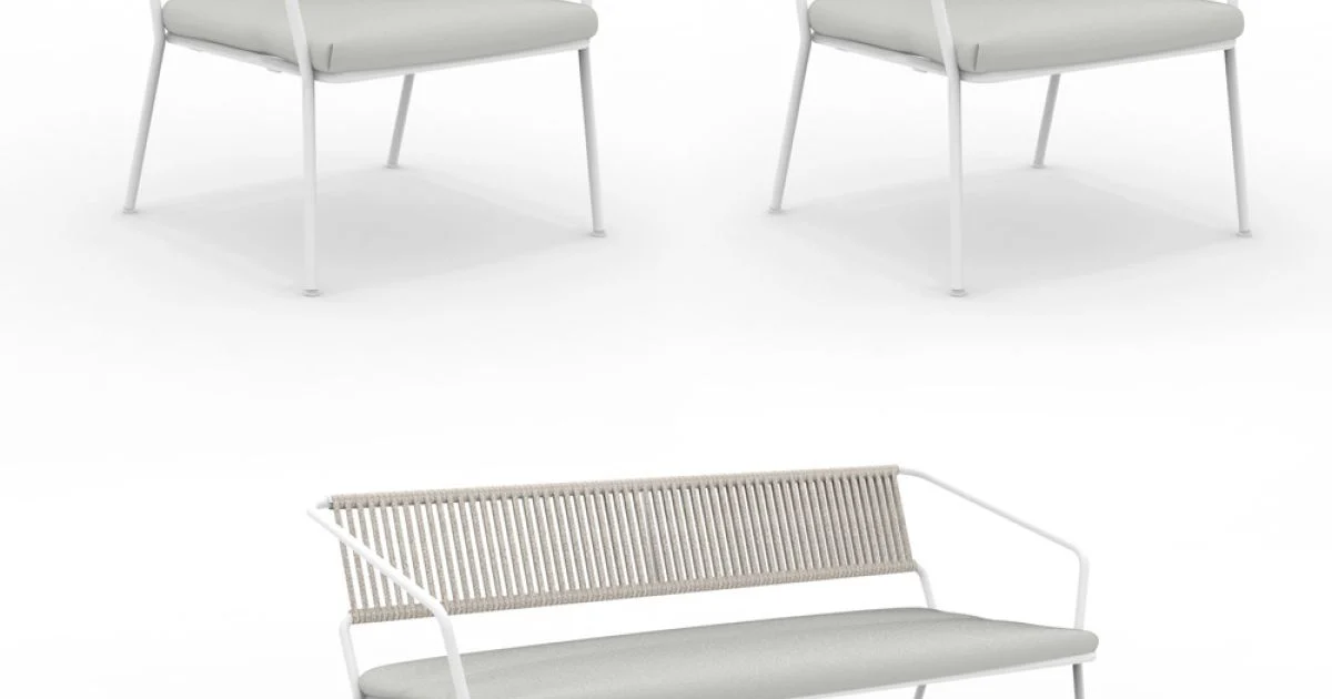 Salotto per il Giardino con Poltrone e Divano in Metallo Made in Italy - Prato