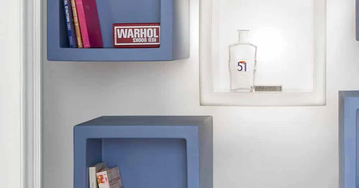 Scaffale colorato a cubo Slide Open Cube design moderno fatto Italia