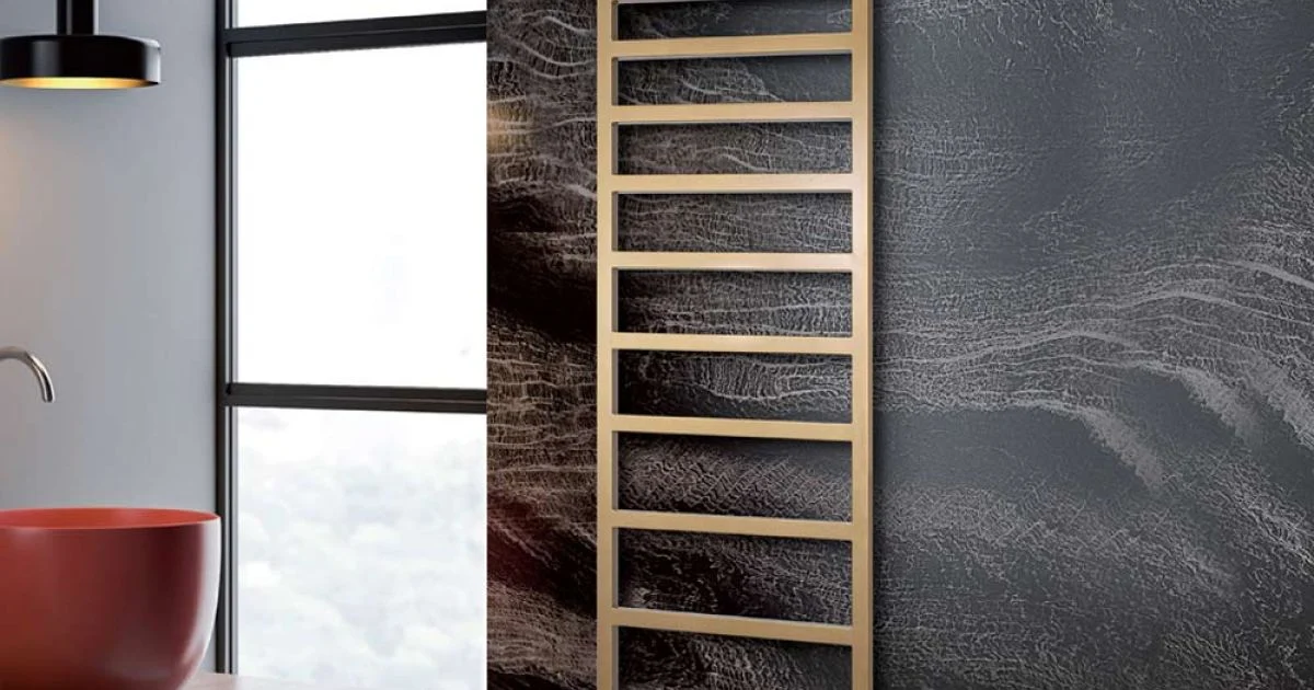 Scaldasalviette Elettrico con Linee Semplici in Acciaio Made in Italy - Pistacchio
