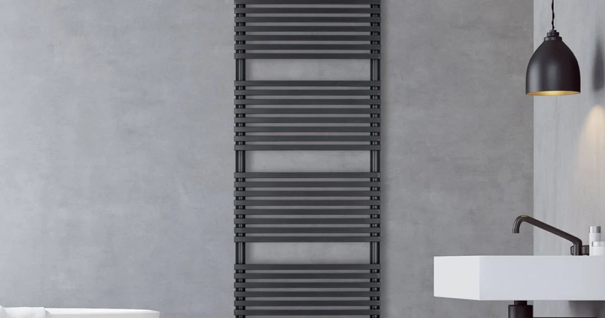 Scaldasalviette Elettrico in Acciaio Finitura Jet Black Made in Italy - Brownies