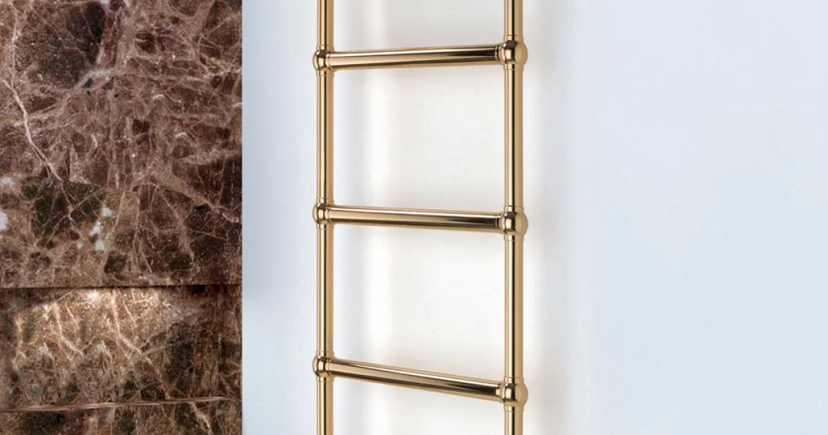 Scaldasalviette Elettrico in Ottone con Sfere di Collegamento Made in Italy - Ricotta