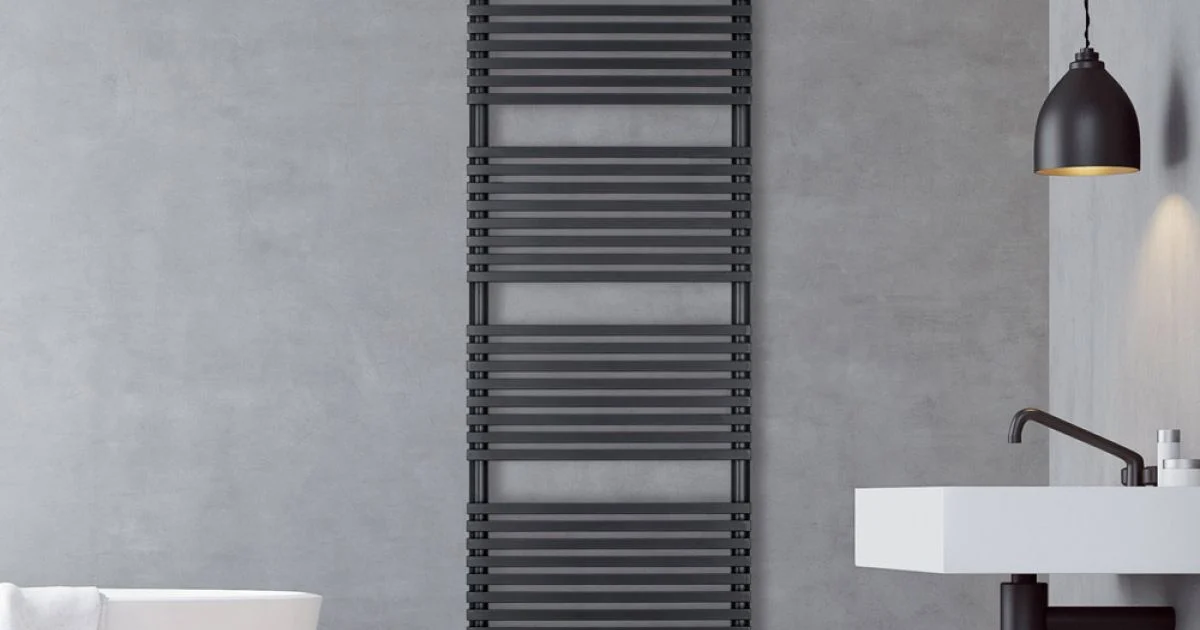 Scaldasalviette Misto in Acciaio Finitura Jet Black Made in Italy - Brownies