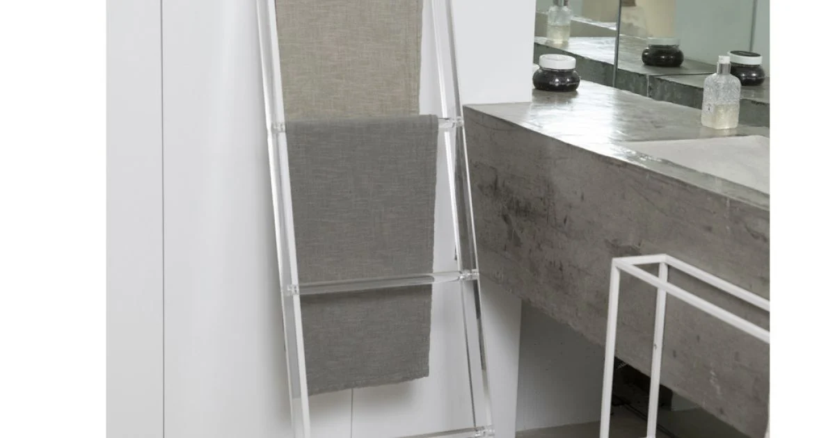 Scaletta Porta Asciugamani Bagno Cristallo Acrilico Trasparente - Astuta