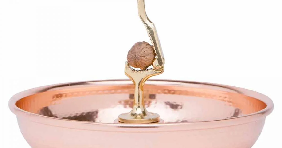 Schiaccianoci Vassoio in Rame Massiccio Design Artigianale 24 cm - Paronzo