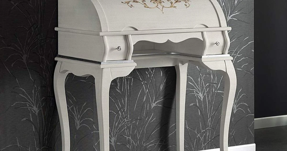 Scrivania Classica 5 Cassetti in Legno e Intarsi Made in Italy - Hastings