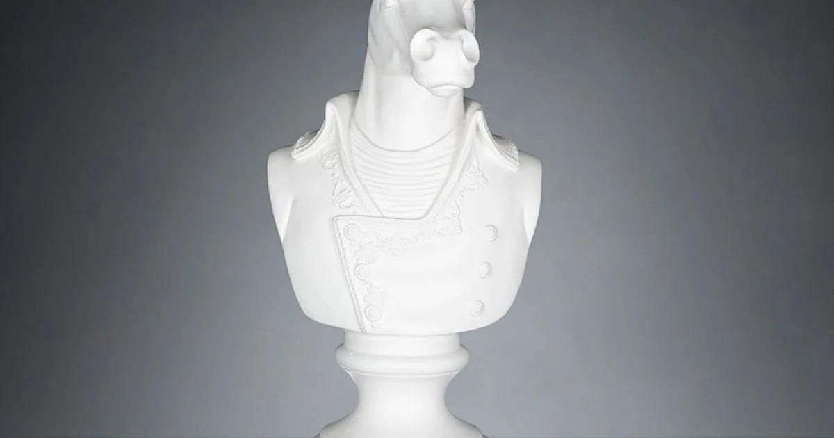 Scultura di design in ceramica lavorata a mano Boris