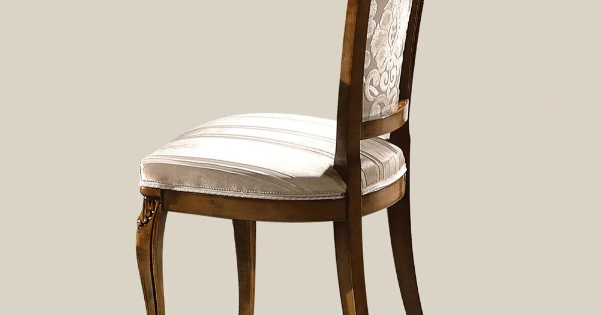Sedia Classica Imbottita in Legno Noce o Bianco Made in Italy - Caligola