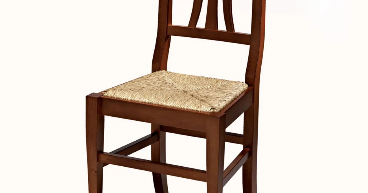 Sedia Classica in Legno di Faggio e Paglia Design Made in Italy - Claudie