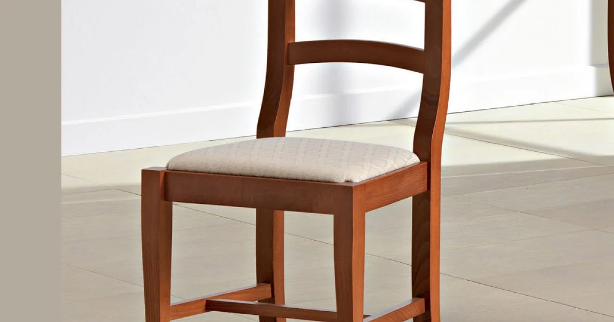 Sedia Classica in Legno e Seduta in Tessuto Design Made in Italy - Baptiste