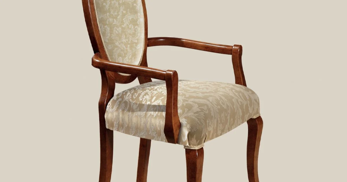 Sedia Classica Legno e Tessuto Con o Senza Braccioli Made in Italy - Ellie