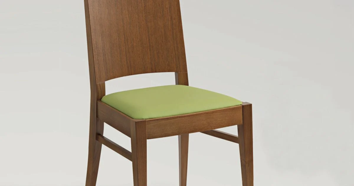 Sedia da Cucina in Legno di Faggio e Seduta in Ecopelle Design - Florent