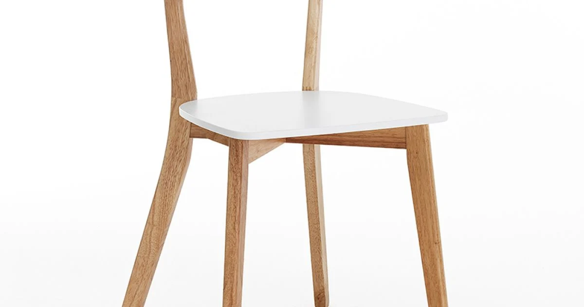 Sedia da Cucina in Legno Massello Bianco e Tinto Rovere 2 Pezzi - Tonino