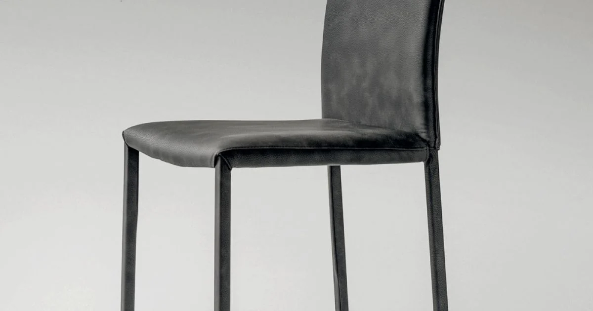 Sedia da Cucina Interamente Rivestita in Ecopelle Made in Italy, 2 Pezzi - Maria