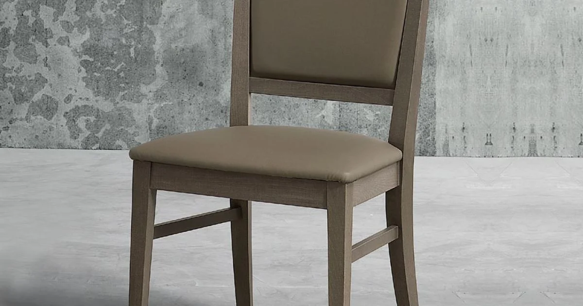Sedia da Cucina Moderna in Legno e Ecopelle Design Made in Italy - Taver