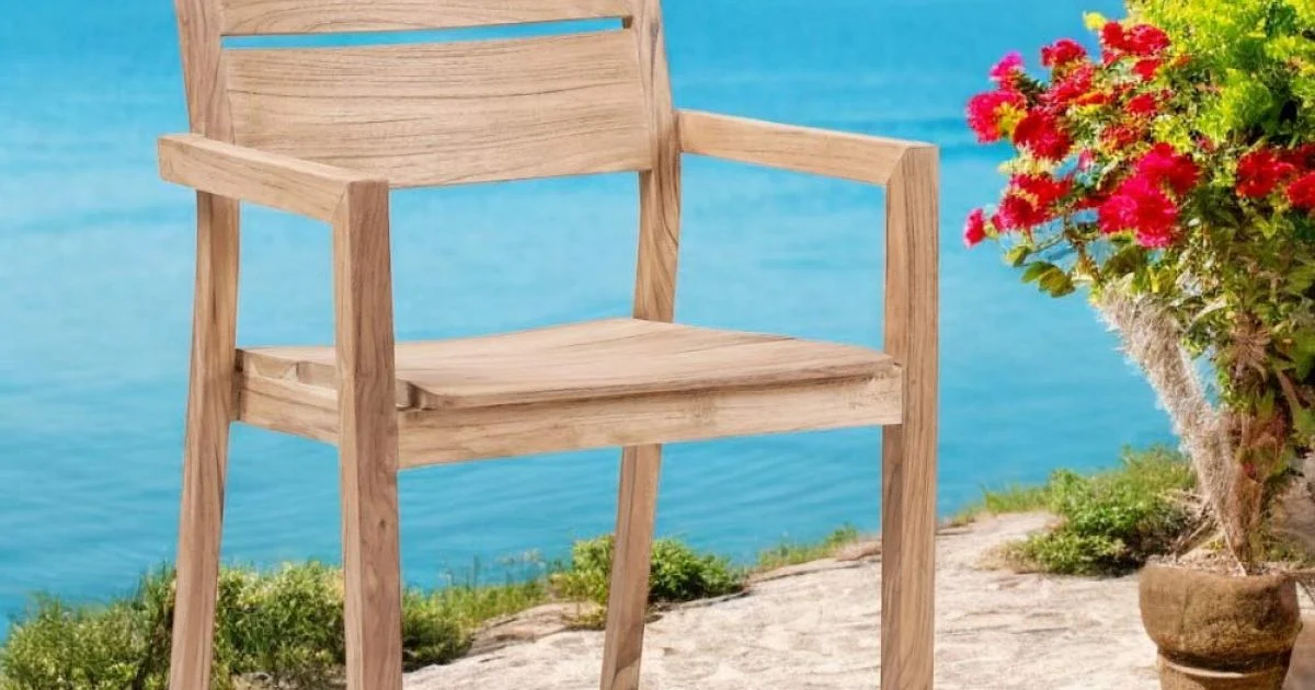 Sedia da Esterno con Braccioli in Legno Teak - Marie
