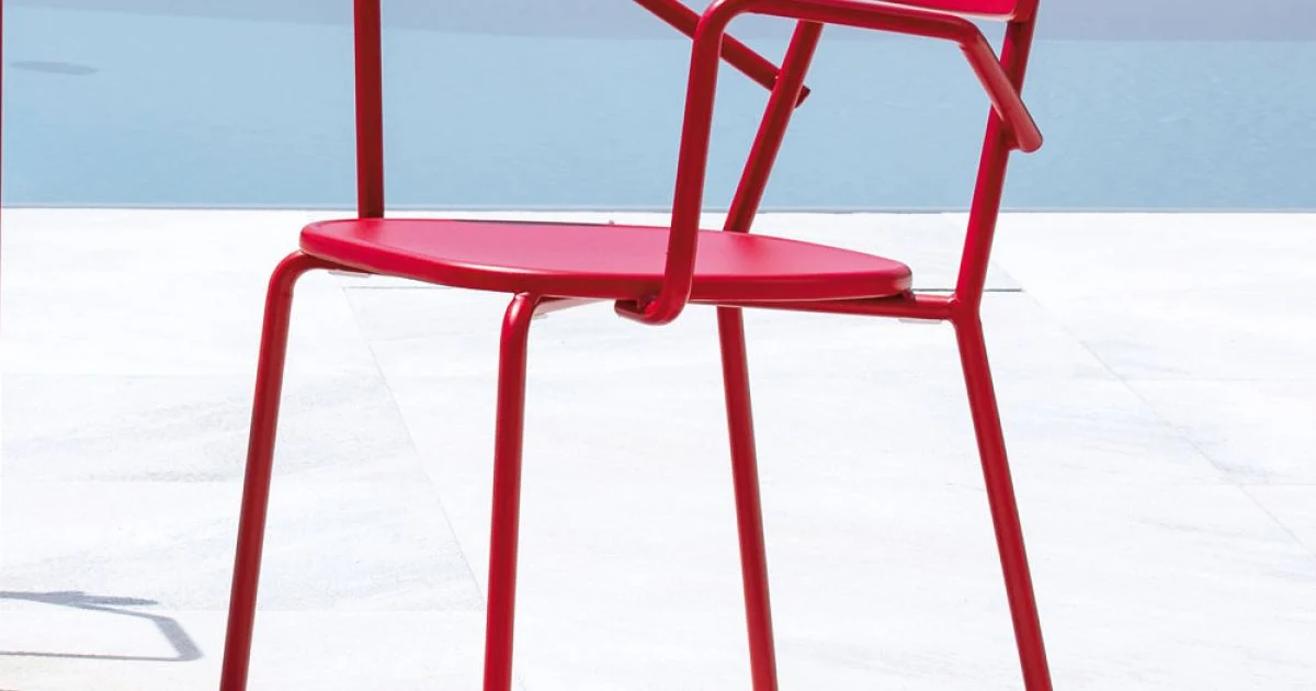 Sedia da Esterno in Metallo con Braccioli Made in Italy 4 Pezzi - Pixie