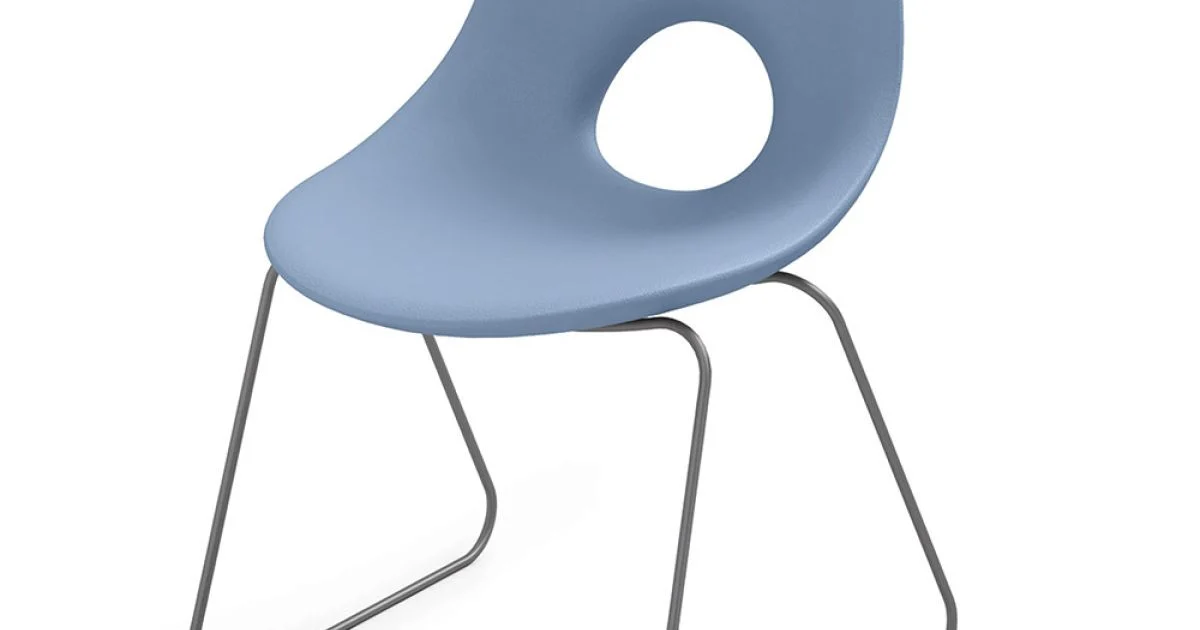 Sedia da Esterno in Polietilene e Base Ferro Made in Italy 2 pezzi - Ashley