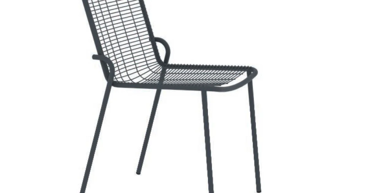 Sedia da Giardino Impilabile in Metallo Zincato Made in Italy 4 Pezzi - Vikas