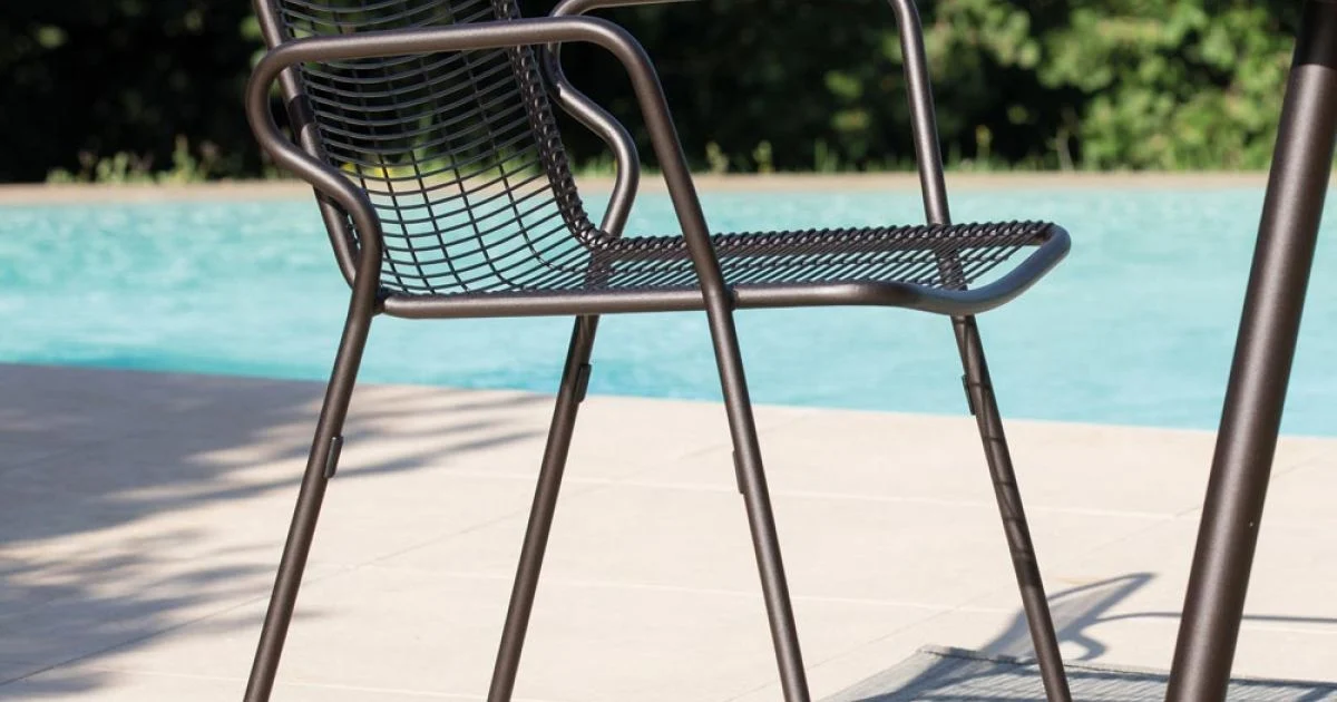 Sedia da Giardino in Metallo con Braccioli Made in Italy 2 Pezzi - Vikas