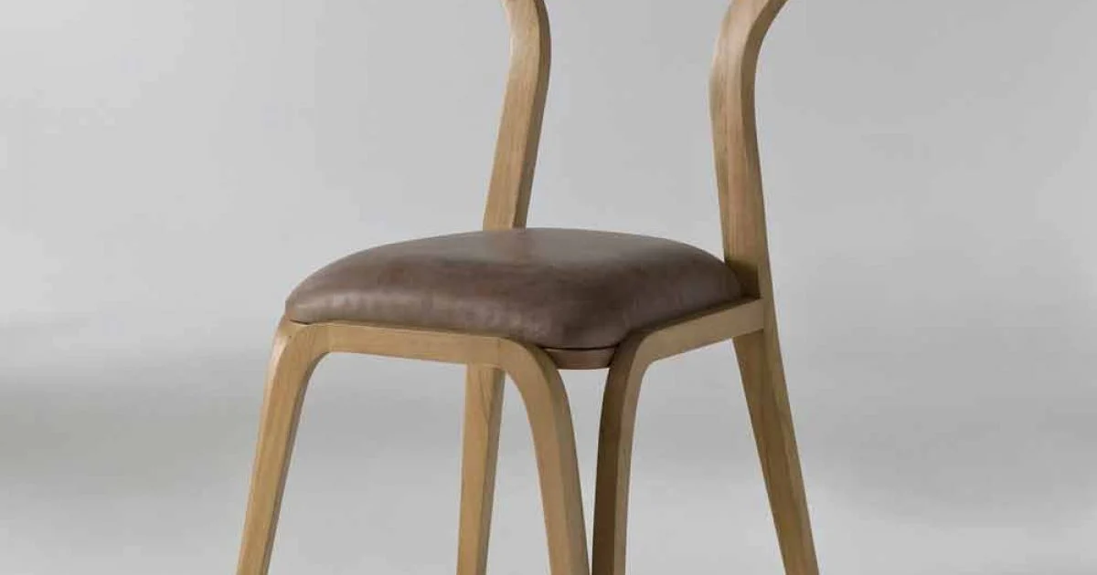 Sedia da pranzo design moderno in legno e pelle, l.41xp.46 cm, Carol