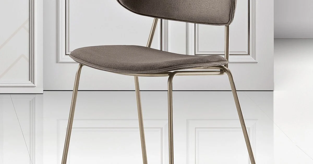 Sedia da Pranzo in Tessuto di 2 Diverse Finiture Made in Italy - Sanemi