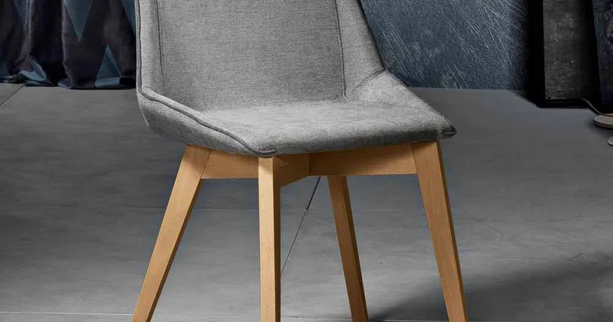 Sedia da soggiorno in tessuto e legno moderna made in Italy, Oriella