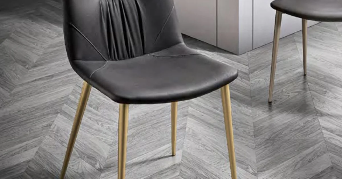 Sedia da Soggiorno in Tessuto Fibrato Effetto Pelle e Metallo Made in Italy - Gohan