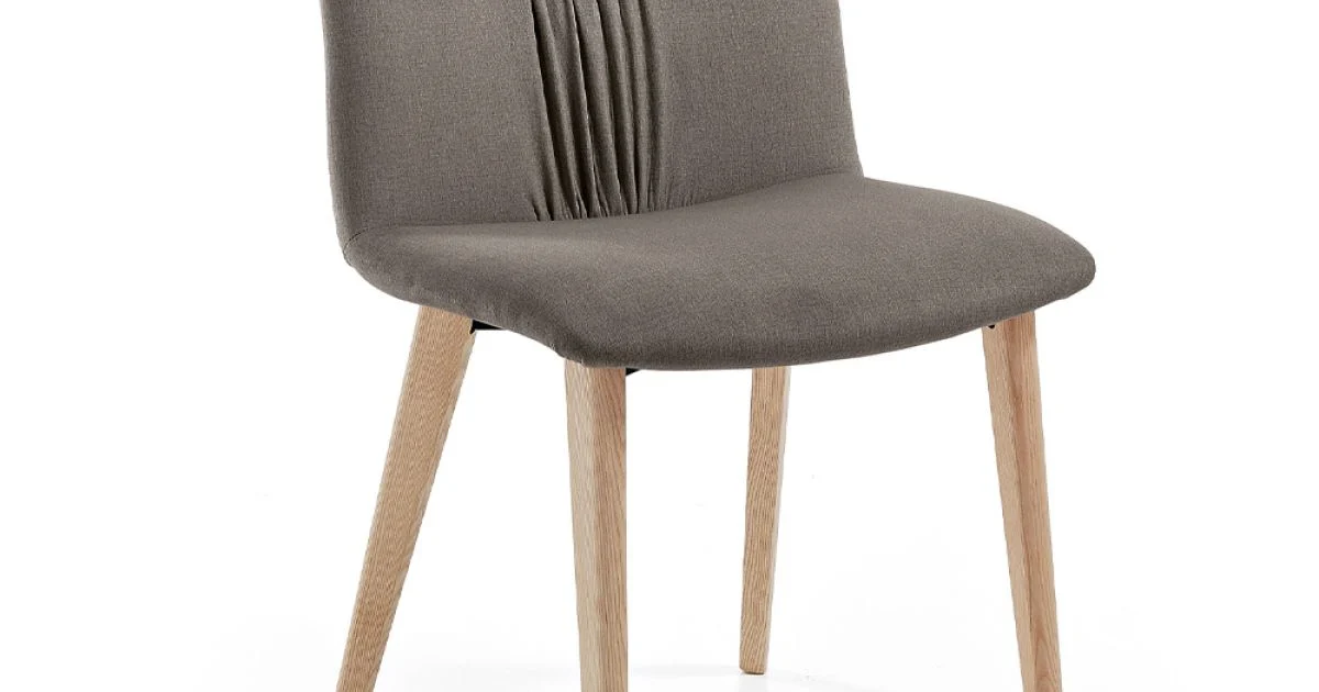 Sedia da Soggiorno Rivestita in Tessuto e Gambe in Frassino Design - Florinda