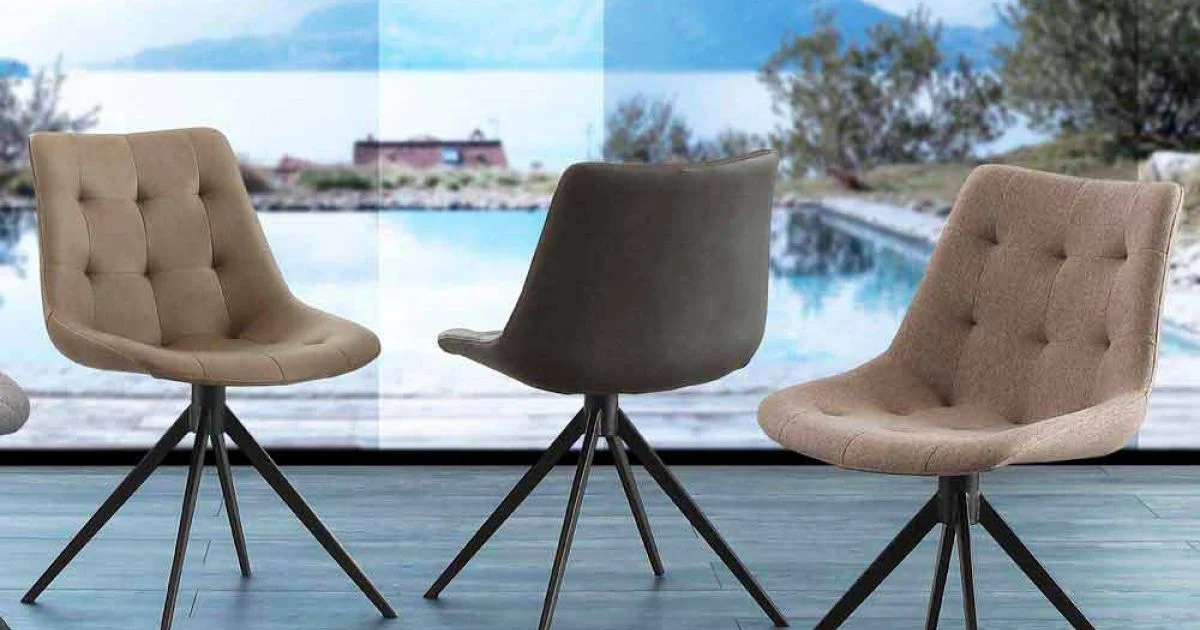 Sedia di design imbottita trapuntata in tessuto o eco nabuk Venezia