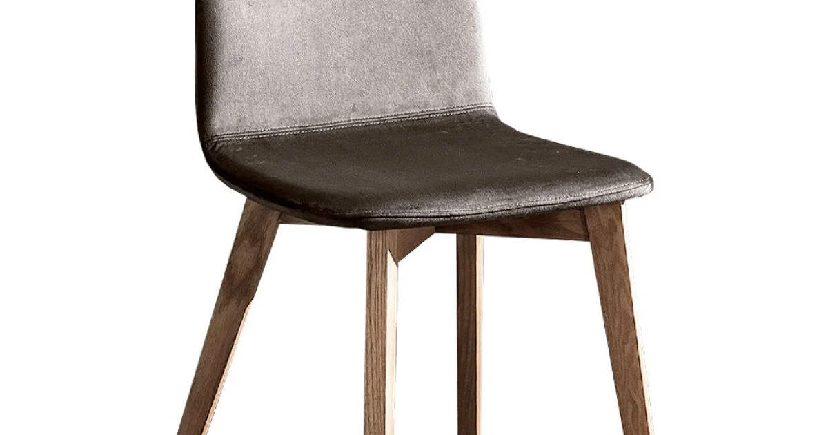 Sedia Elegante di Design Moderno in Velluto Colorato e Legno - Bizet